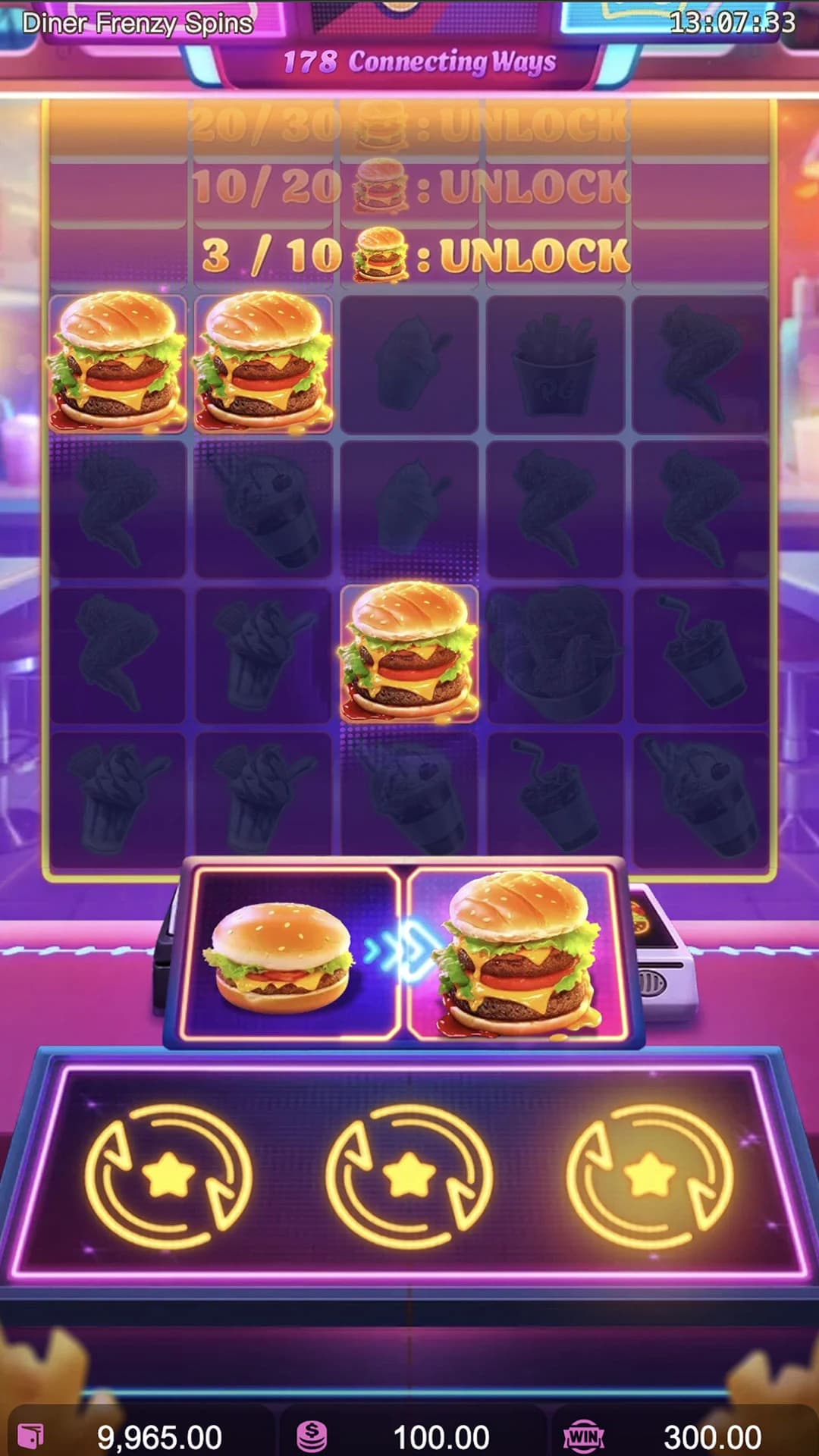 คุณสมบัติของเกม Diner Frenzy Spins 3