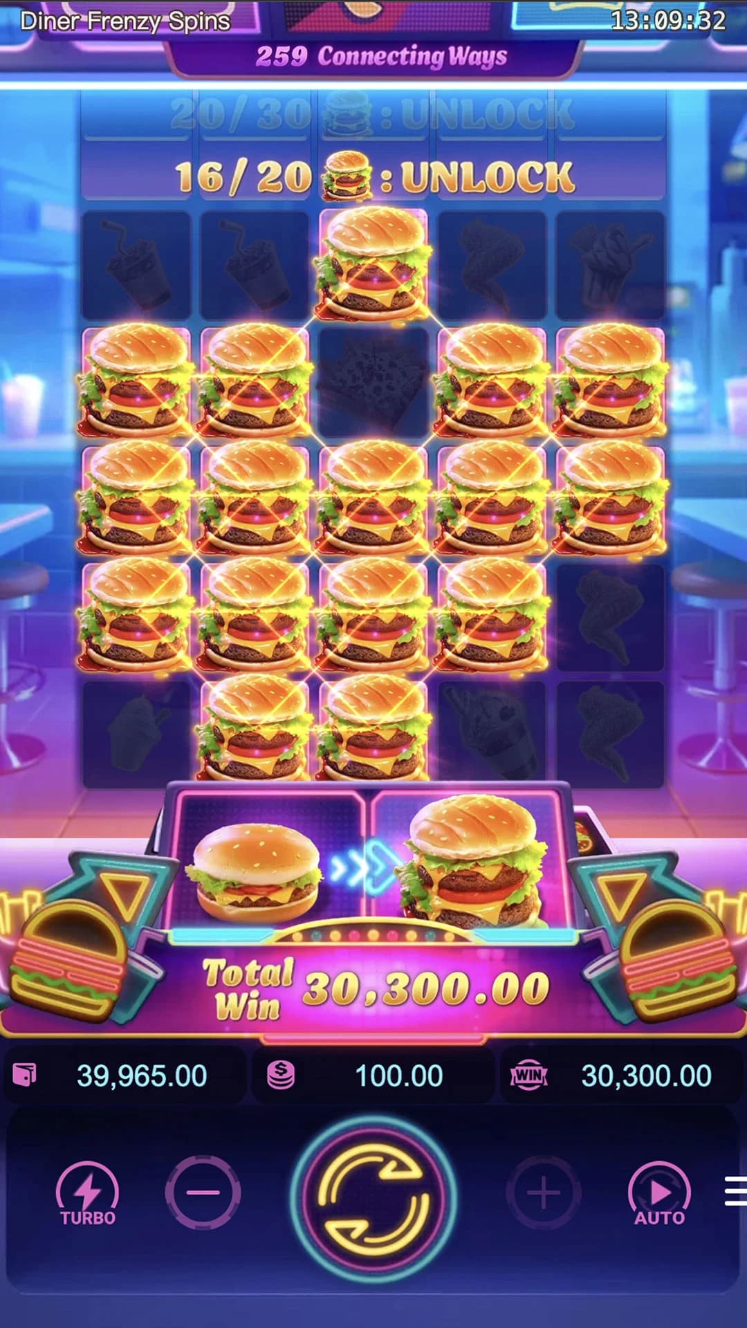 คุณสมบัติของเกม Diner Frenzy Spins 4