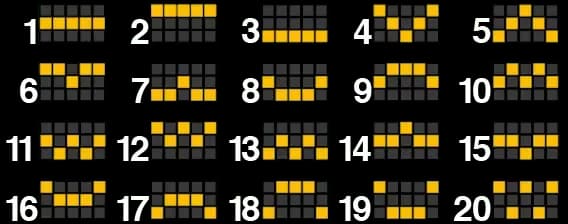 ไลน์เดิมพันที่ชนะในเกม 20 เส้น 1