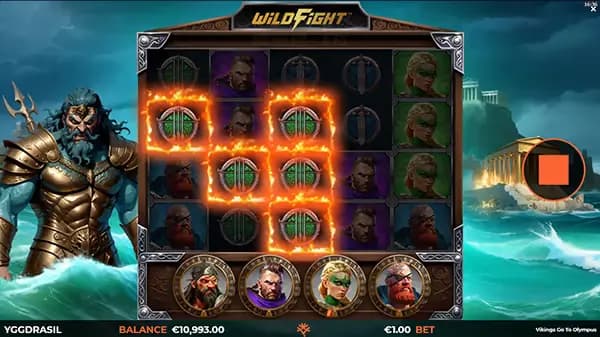 VIKINGS GO TO OLYMPUS WILDFIGHT RUSHINGWILDS ภาพเกม 5